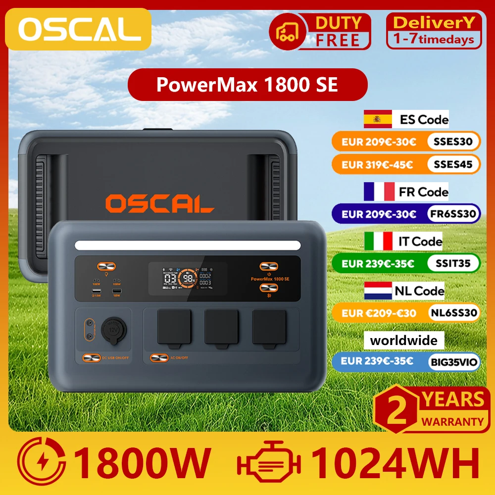 Przenośna stacja zasilania OSCAL PowerMax1800SE