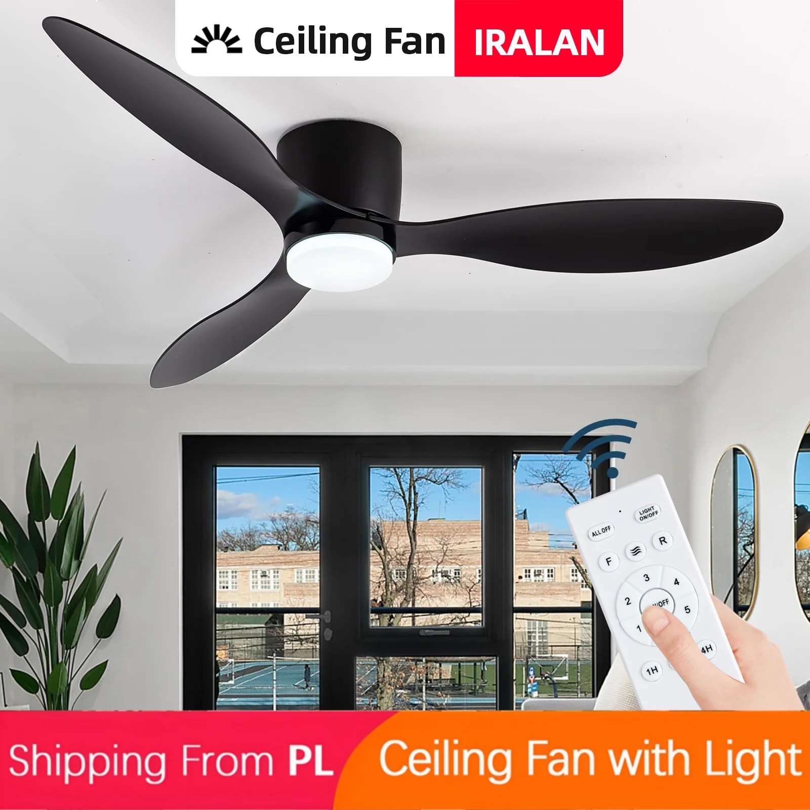 Wentylator sufitowy z oświetleniem IRALAN 105 CM