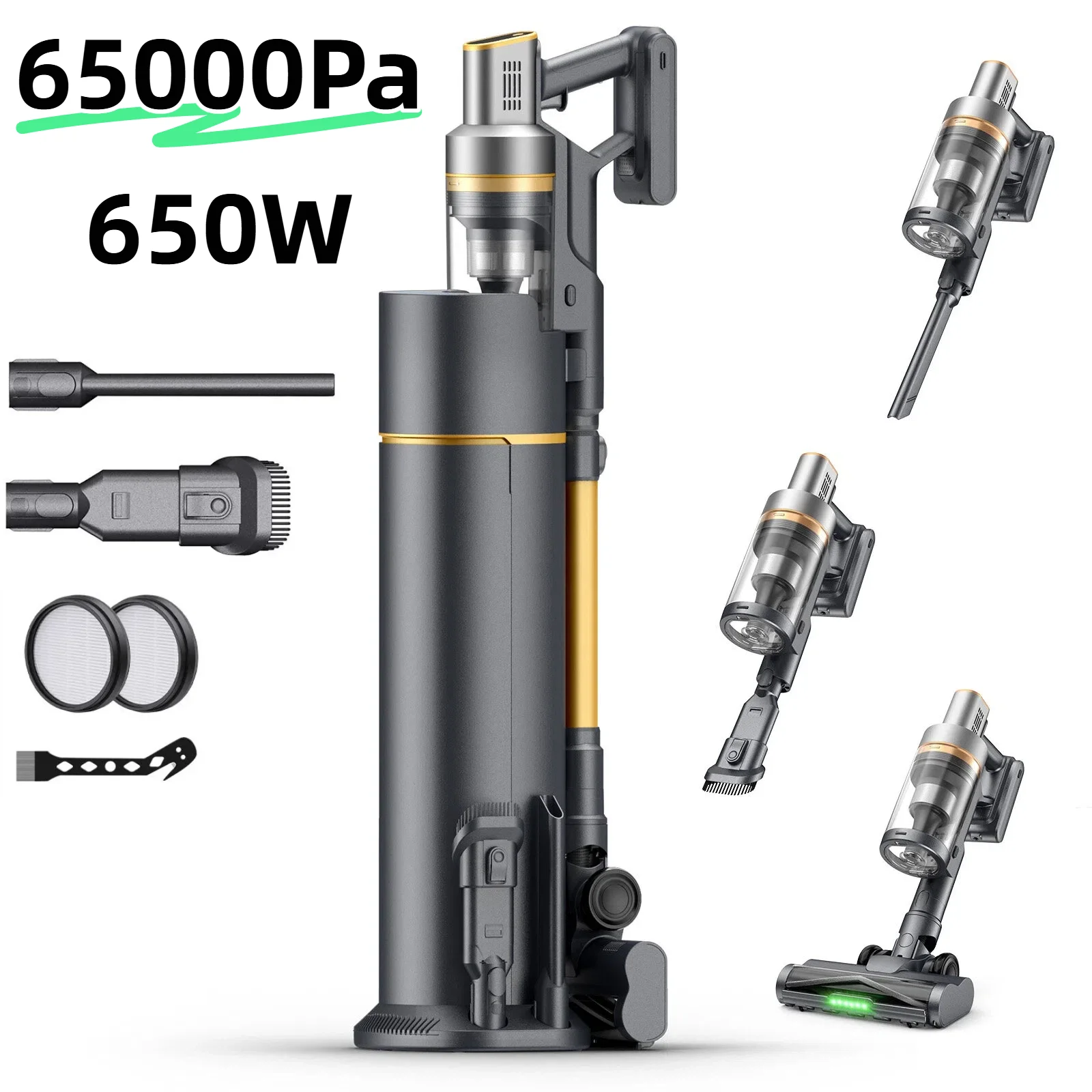 Odkurzacz bezprzewodowy BORDERMIND 65000Pa z bazą ładującą