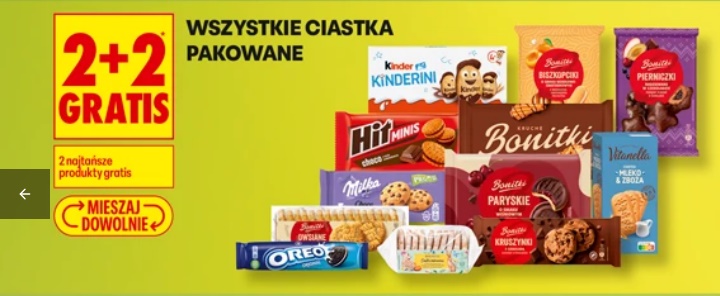 Wszystkie ciastka pakowane (2+2 GRATiS)