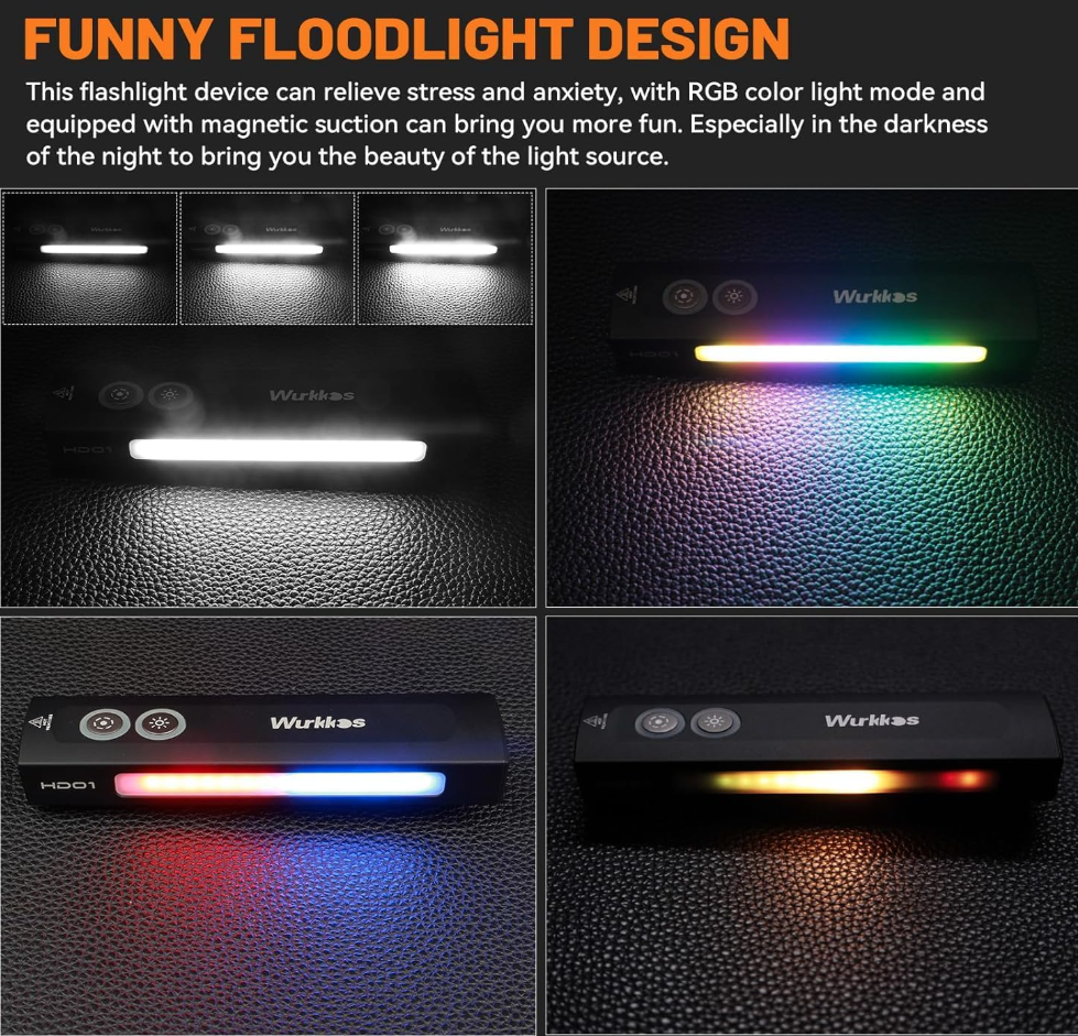 Kompaktowa latarka Wurkkos HD01 1200 lm + zielony laser, RGB i USB-C