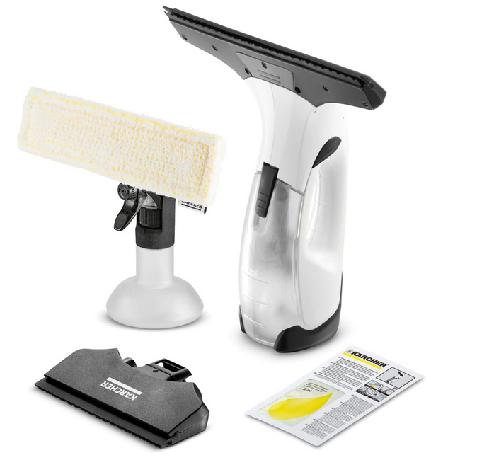 Kärcher Myjka do okien WV 2 Plus N, czas pracy: 35 min, 2 dysze: 280 mm i 170 mm, butelka z rozpylaczem i padem z mikrofibry, detergent do szyb 20 ml