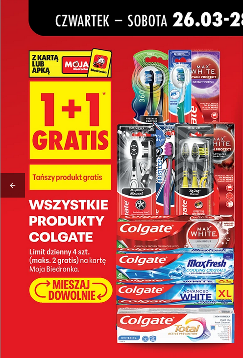Wszystkie produkty COLGATE (1+1 GRATiS)