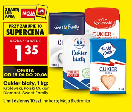 Cukier biały 1kg w Biedronce przy zakupie 10 sztuk