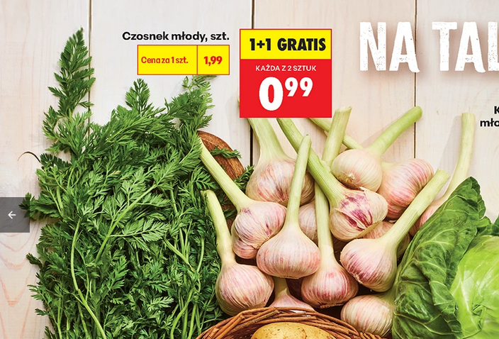 Młody czosnek na sztuki (1+1 GRATiS)