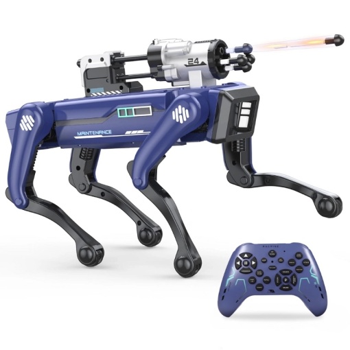 iUni 8020 Inteligentny Robot-Pies z Wyrzutnią Strzał, Pilotem, Komendami Głosowymi i Programowaniem Ruchu