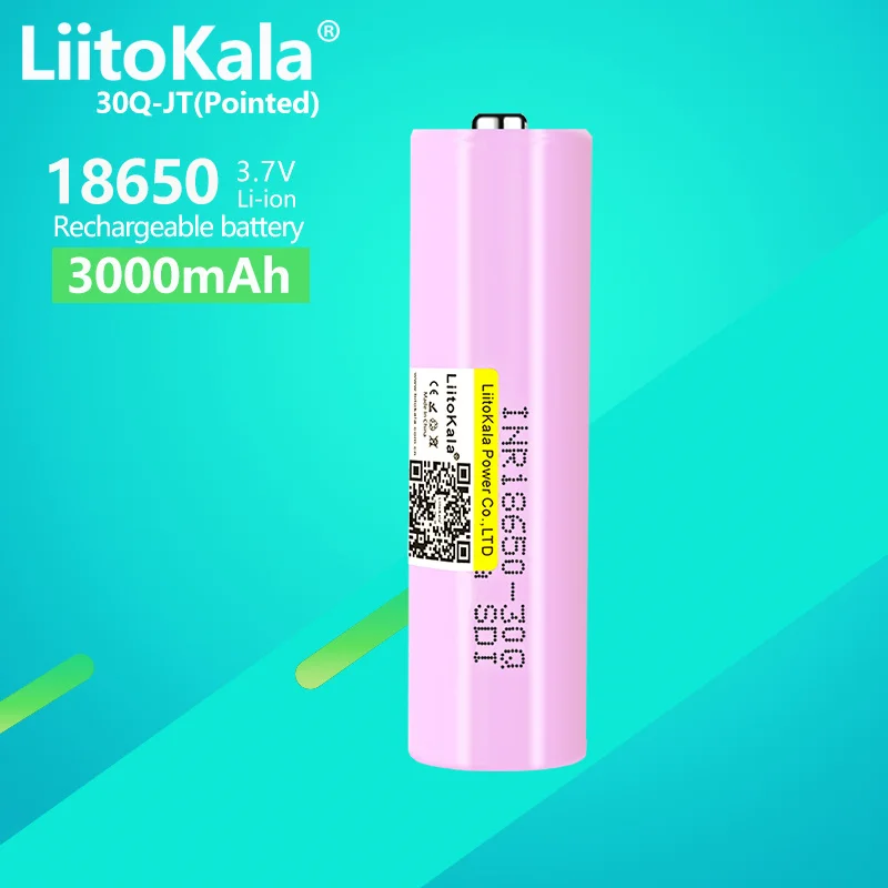 40x akumulator LiitoKala 3000mAh 30A Li-ion 18650