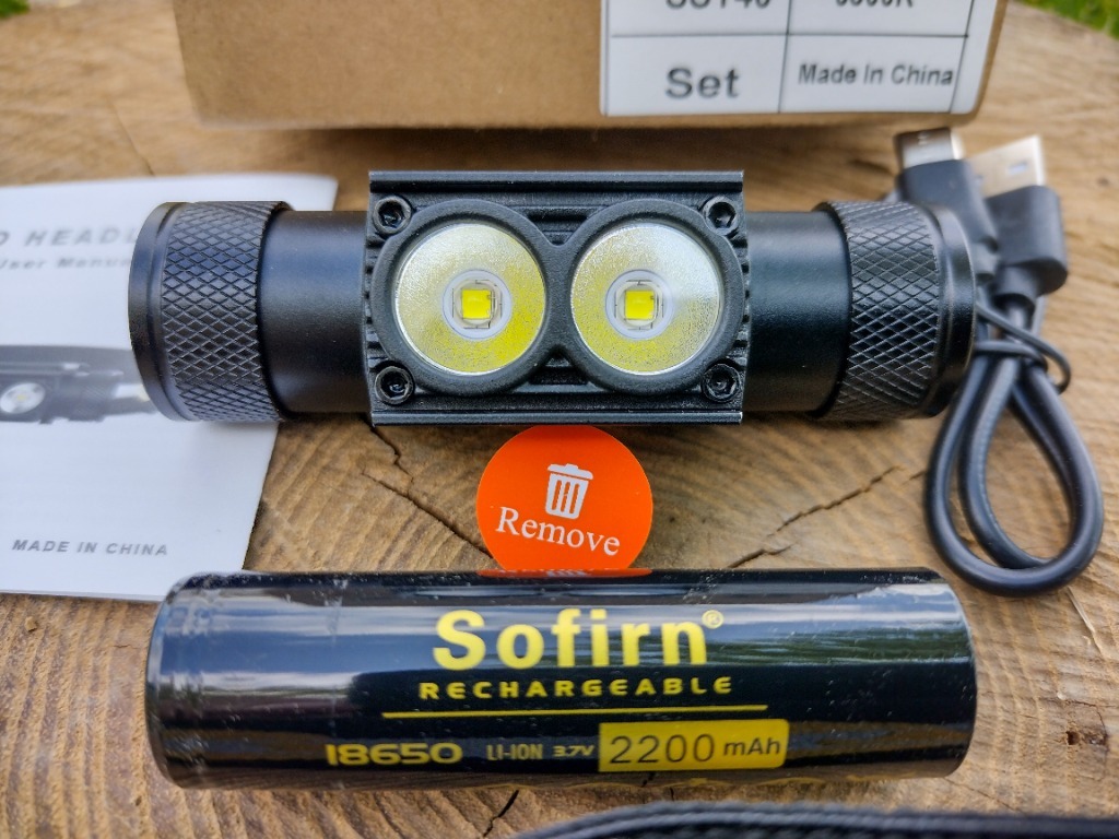 Latarka czołowa Sofirn H25S 1200lm z baterią 2200mAh (cena z monetami)