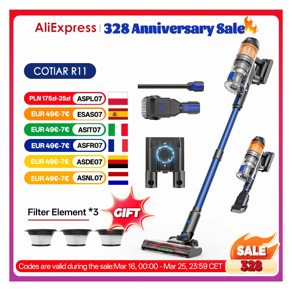 Odkurzacz ręczny COTIAR R11, bezprzewodowy, 500W