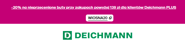 -20% na nieprzecenione buty, MWZ 139 zł