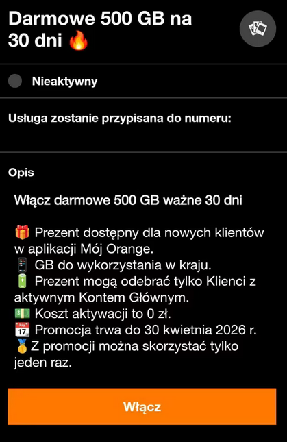 DARMOWE 500 GB klientów Mój Orange (również dla starych)