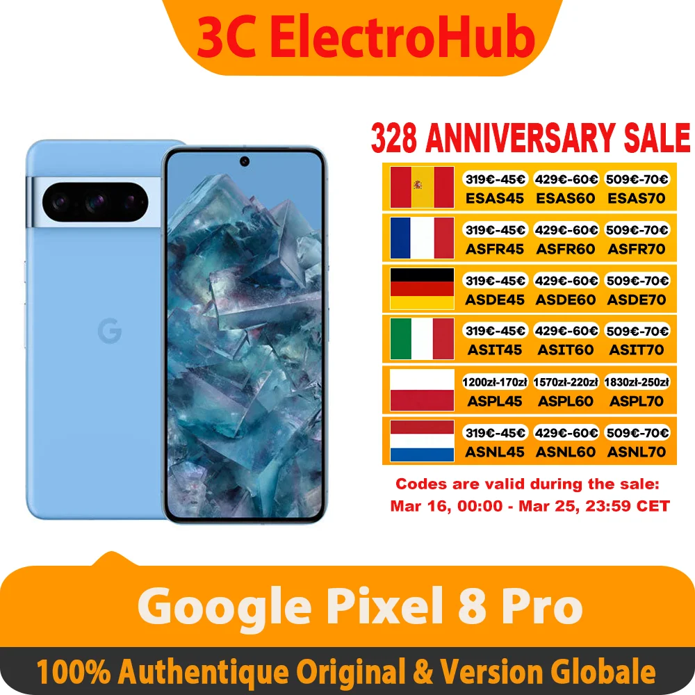 Smartfon Google Pixel 8 Pro, Google Tensor G3 12/128GB