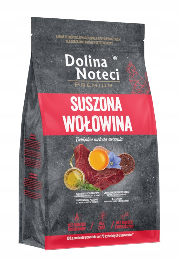 DOLINA NOTECI PREMIUM karma suszona dla kota, smak wołowina, 2kg