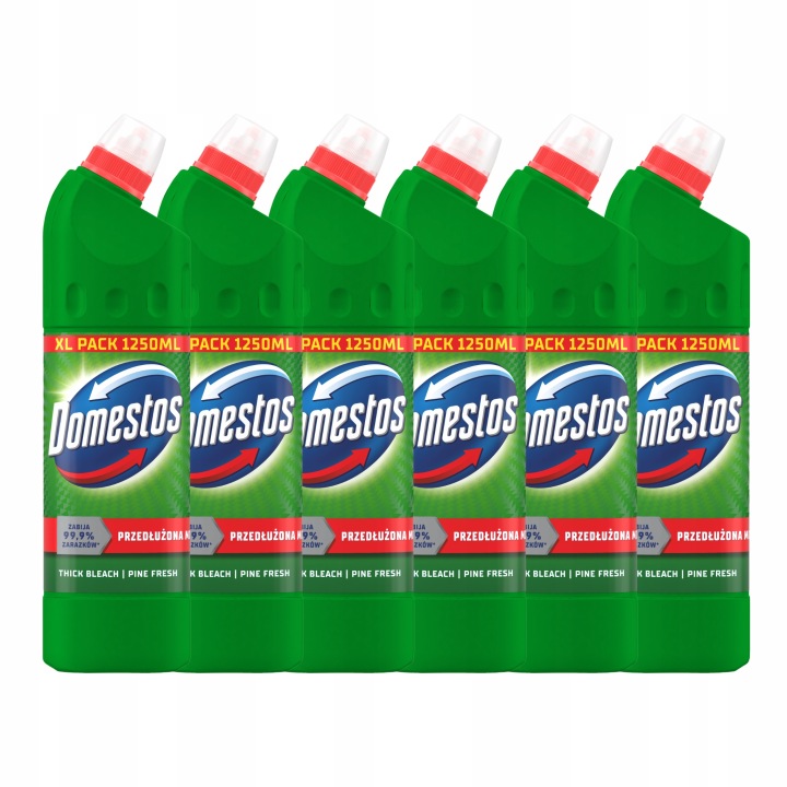 Domestos Przedłużona Moc Pine Fresh płyn dezynf. 6 x 1,25 LITRA