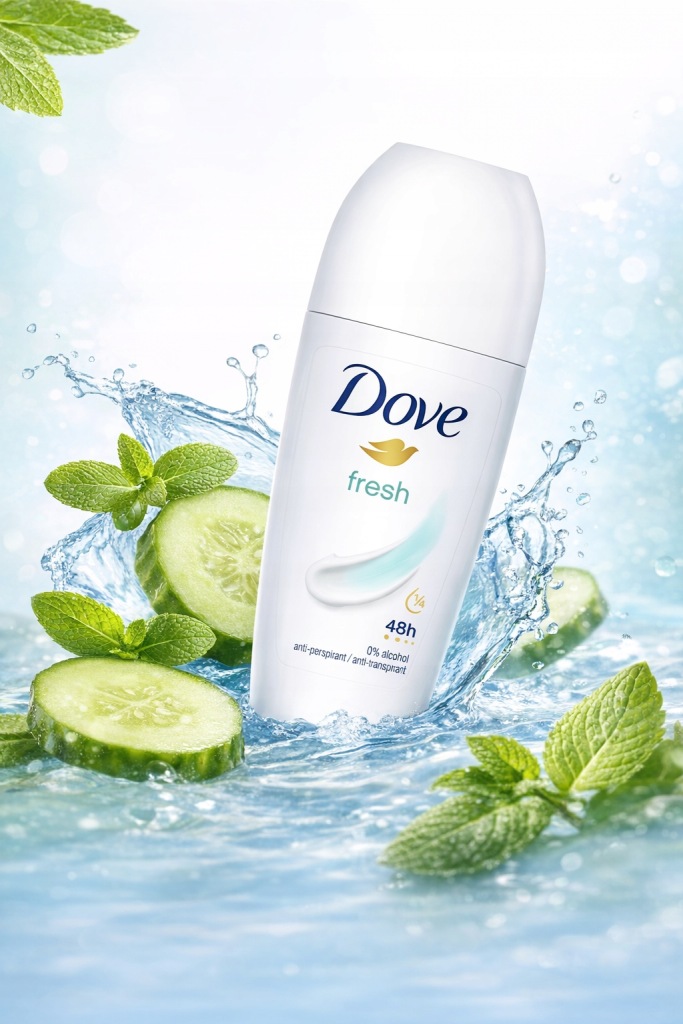 Dezodorant DOVE FRESH ROLL-ON, 50 ML, 0% ALKOHOLU