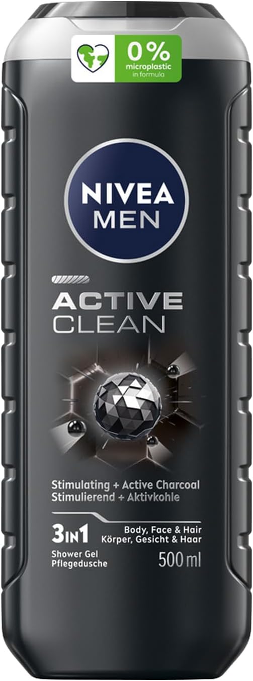 Żel pod prysznic 3w1 NIVEA MEN Active Clean 500 ml
