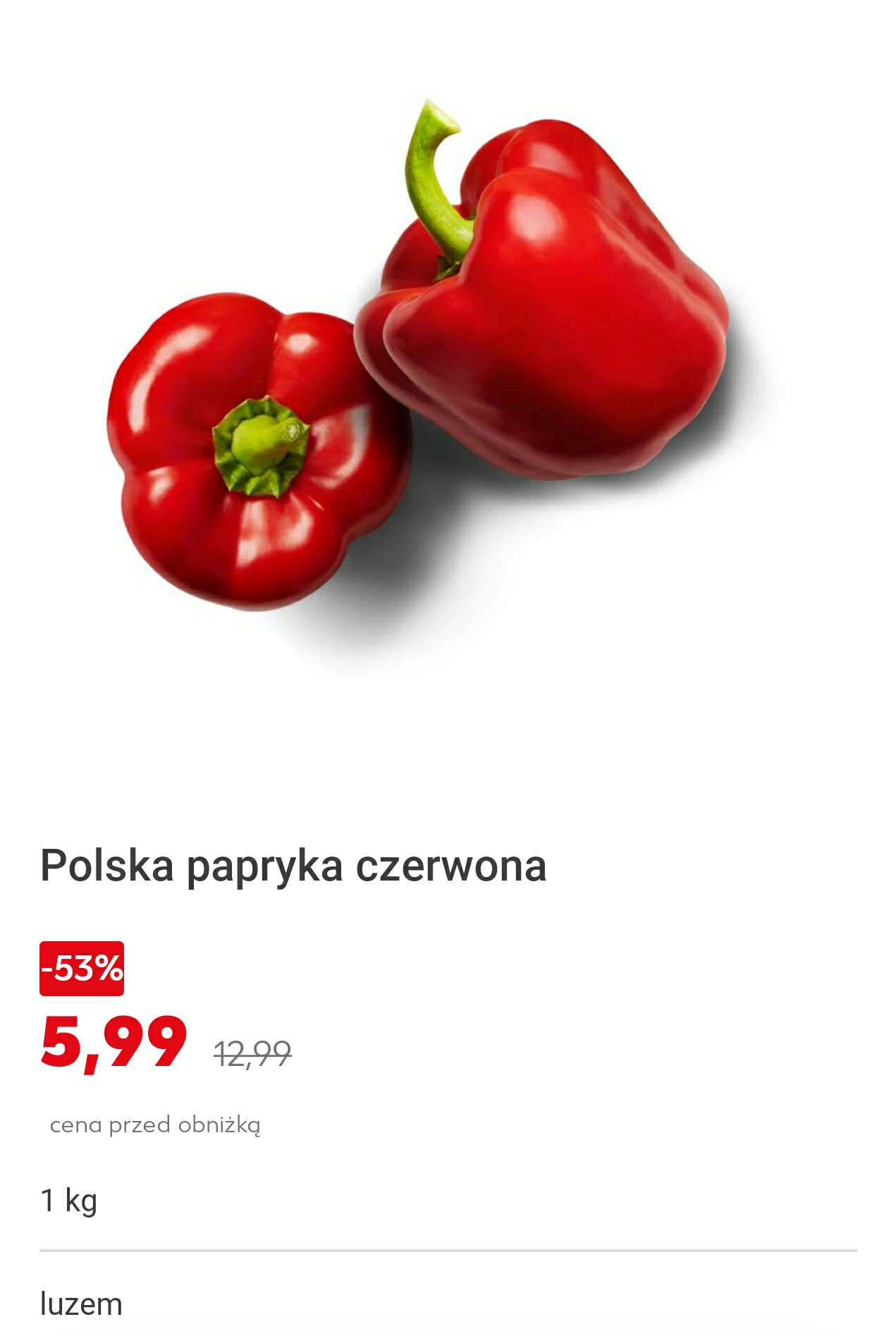 Polska papryka czerwona w Kauflandzie za 5,99 zł