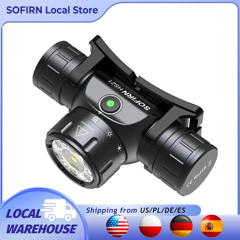 Sofirn HS21 2000lm Latarka czołowa EDC 18650 USB-C, akumulatorowa