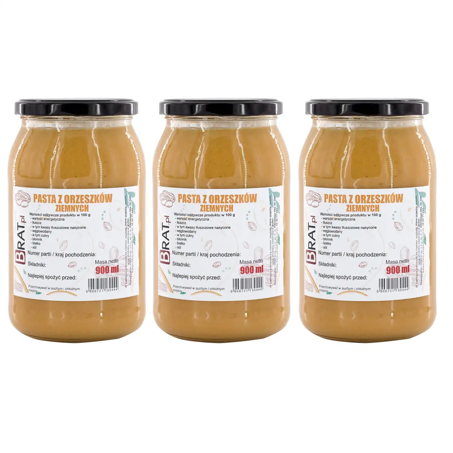 Pasta z orzeszków ziemnych zestaw 3 x 900g