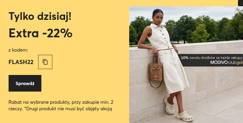 Kod rabatowy eobuwie -22% na wybrane produkty przy zakupie min. 2 rzeczy