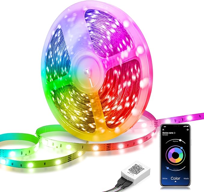 Taśma LED, 15 m, Bluetooth RGB LED