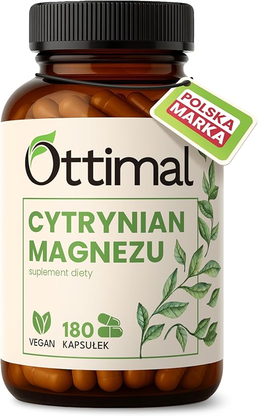 Cytrynian Magnezu 400 mg - 180 wegańskich kapsułek bez dodatków