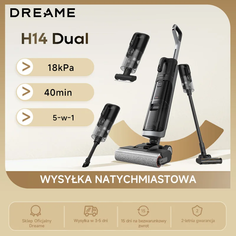 Bezprzewodowy odkurzacz pionowy mopujący Dreame H14 Dual