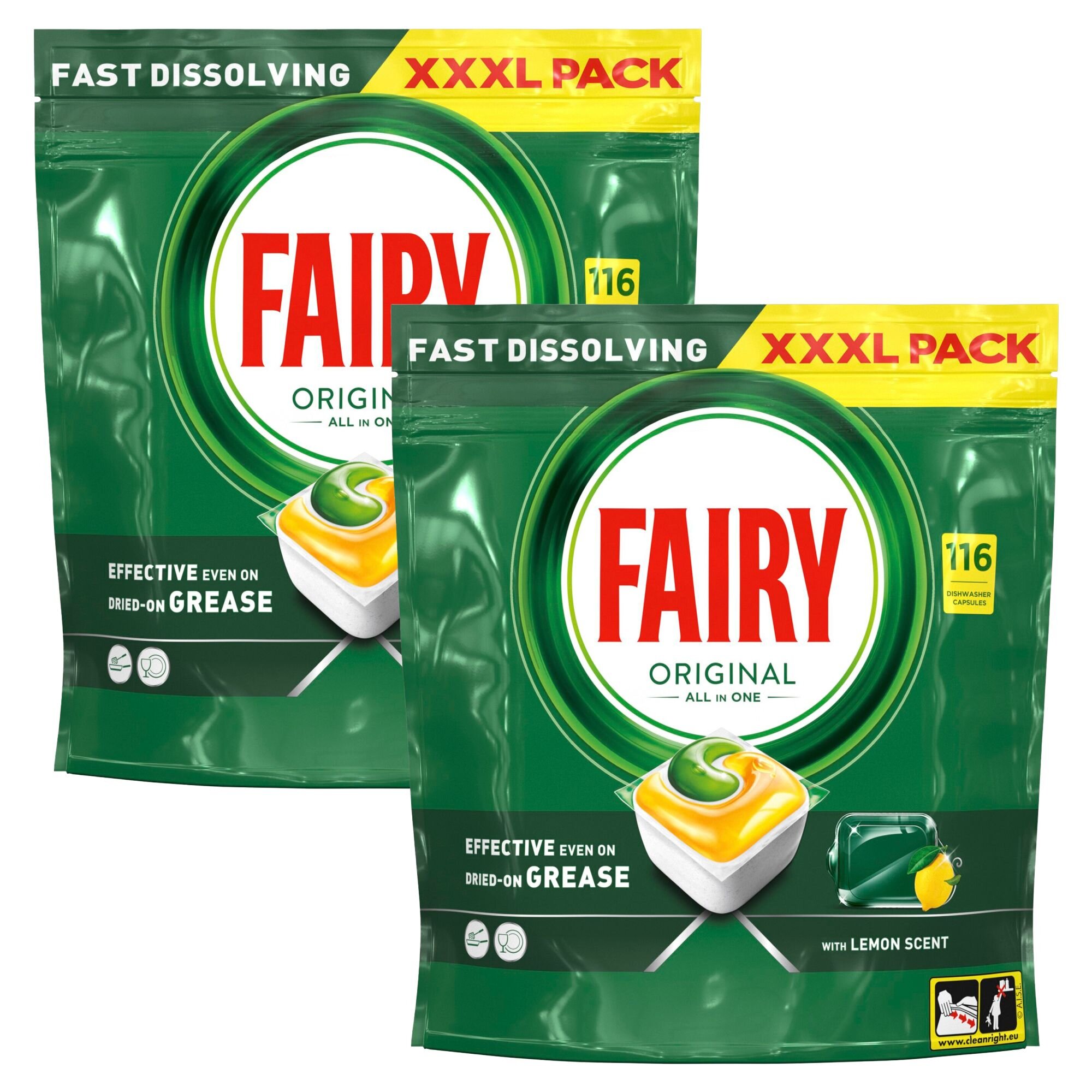 Kapsułki do zmywarki FAIRY Original All in One Lemon (232 szt.)