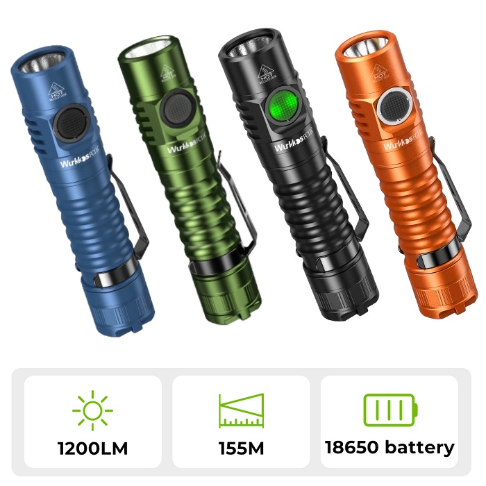 Latarka Wurkkos FC11C - akumulator 3000mAh, moc 1200lm (BUCK driver), zasięg ~155m, dioda Nichia 519A 4000/5000K, USB-C