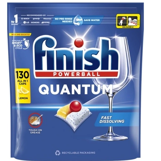Kapsułki do zmywarki Finish Quantum All in 1 Lemon, 130 szt.
