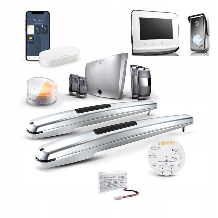 Zestaw Somfy napęd bramy dwuskrzydłowej i wideodomofon