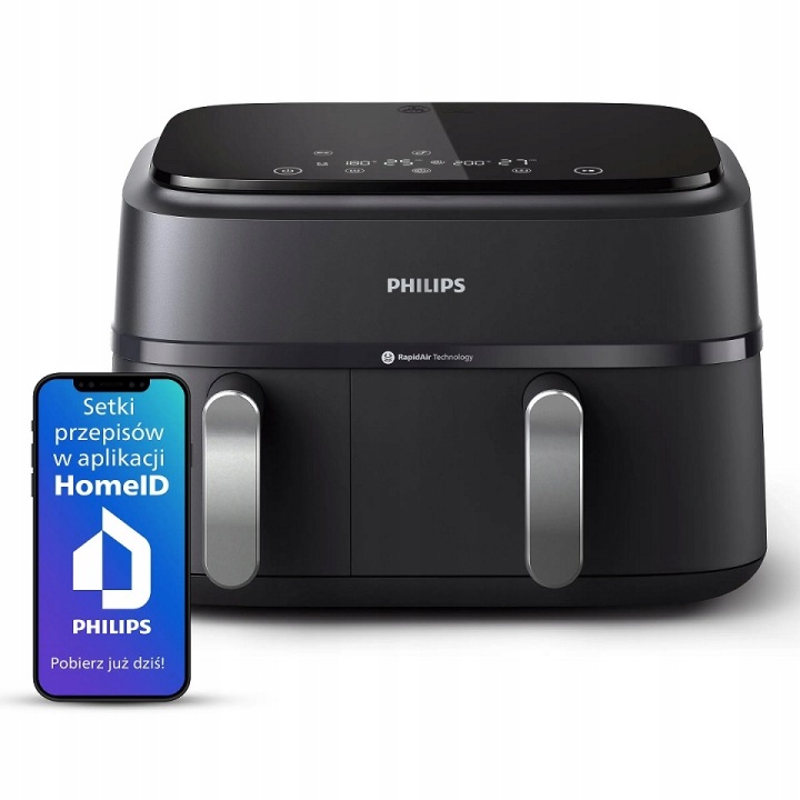 FRYTKOWNICA BEZTŁUSZCZOWA PHILIPS AirFryer Ovi Dual NA351/00 2750W 9L