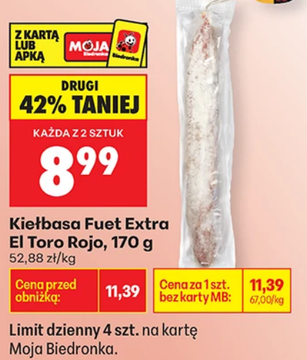Kiełbasa FUET extra El Toro Rojo, 170g (przy zakupie 2 szt.)