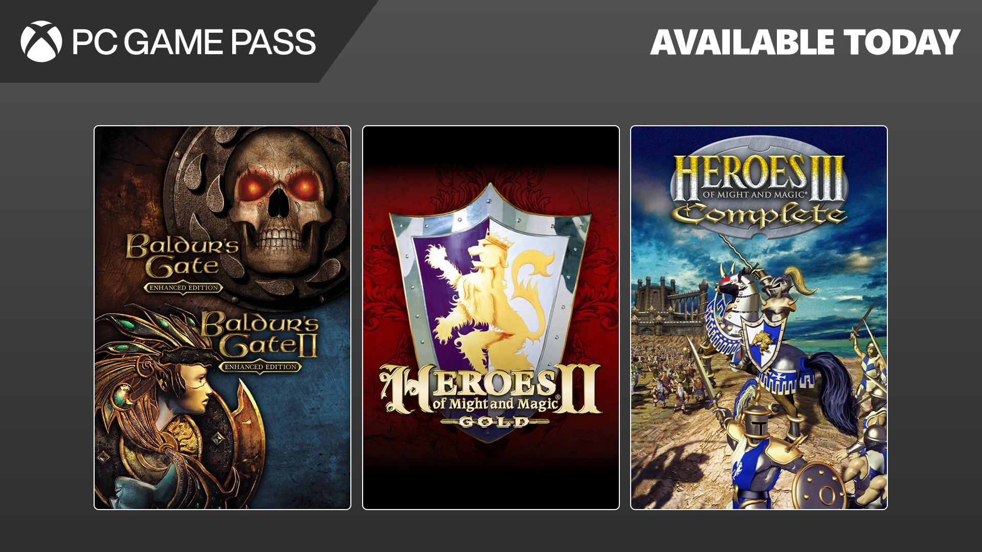 Heroes of Might and Magic 2 i 3 oraz Baldur's Gate 1 i 2 od dzisiaj w Game Pass