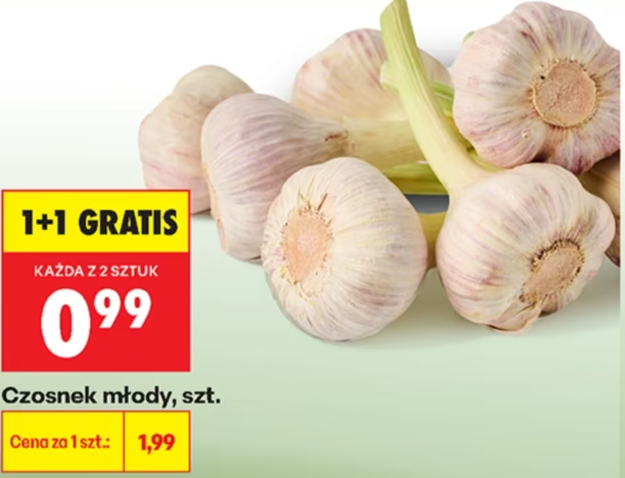 [Biedronka] Czosnek młody 1+1 gratis (cena za szt. przy zakupie 2 szt.)
