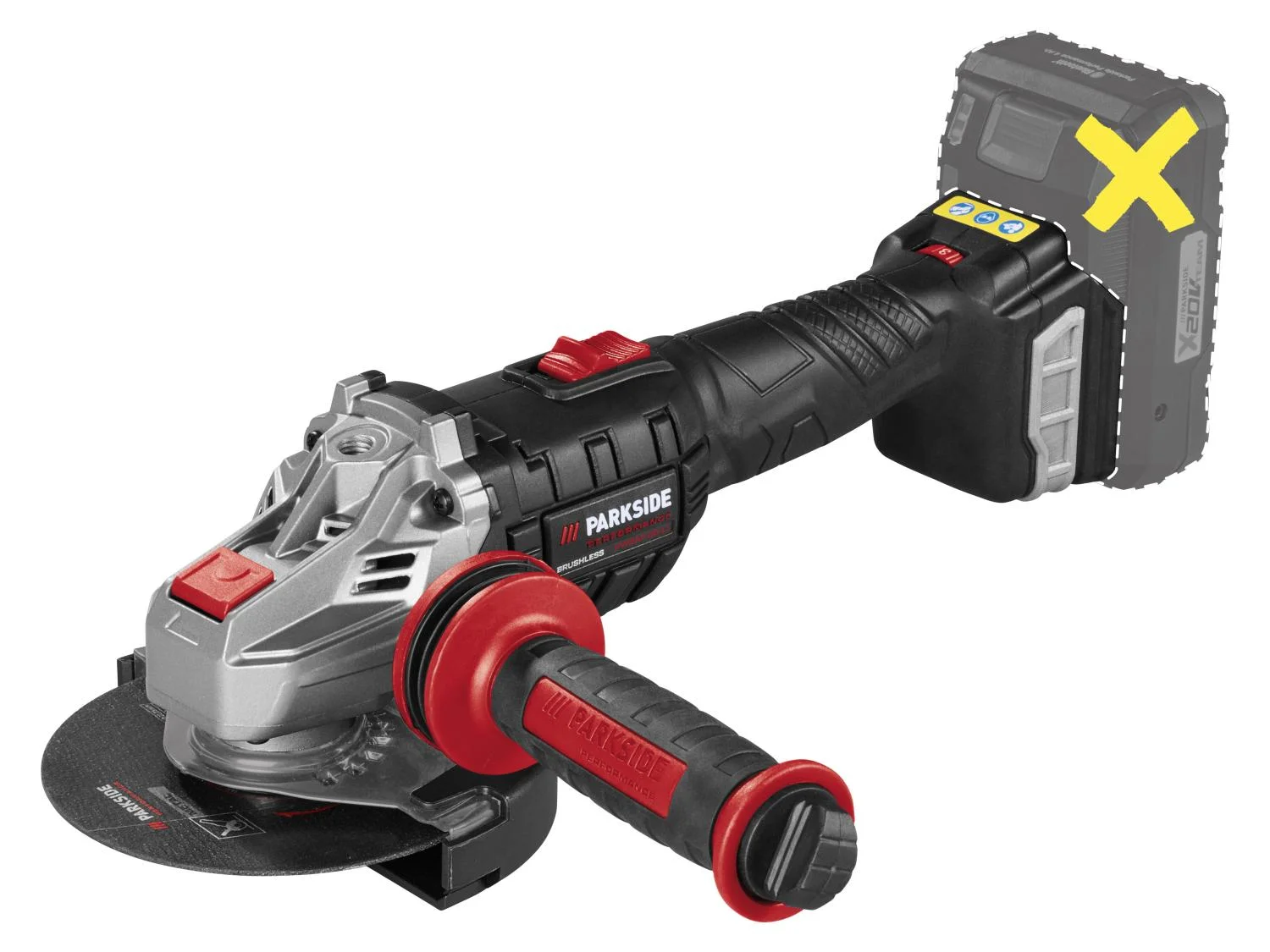 PARKSIDE PERFORMANCE Akumulatorowa szlifierka kątowa, 20 V, PWSAP 20-Li G7