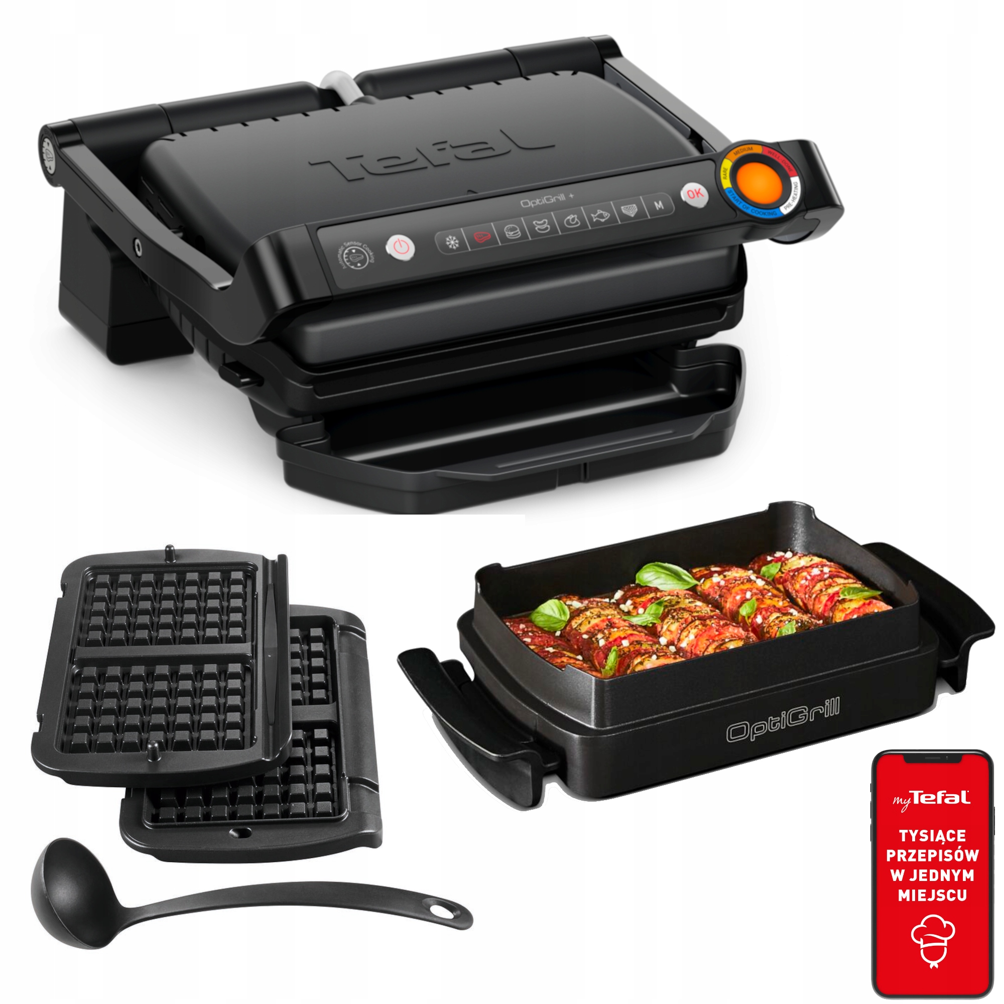 Grill elektryczny Optigrill+ GC7178 + SET ACC 2000W + płyty do gofrów