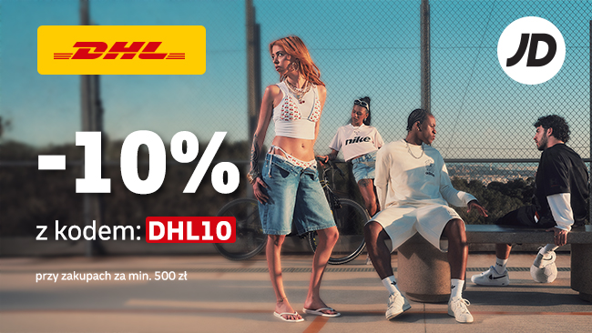 RABAT -10% na pierwsze zakupy w JDSports od DHL, MWZ 500 PLN