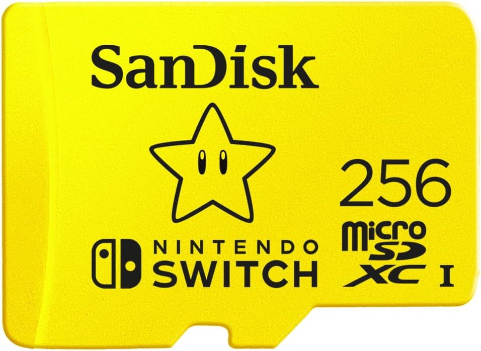 Sandisk SDSQXAO-256G-GNCZN Karta Pamięci Microsd, Żółty, 256 GB (oficjalna karta Nintendo Switch)
