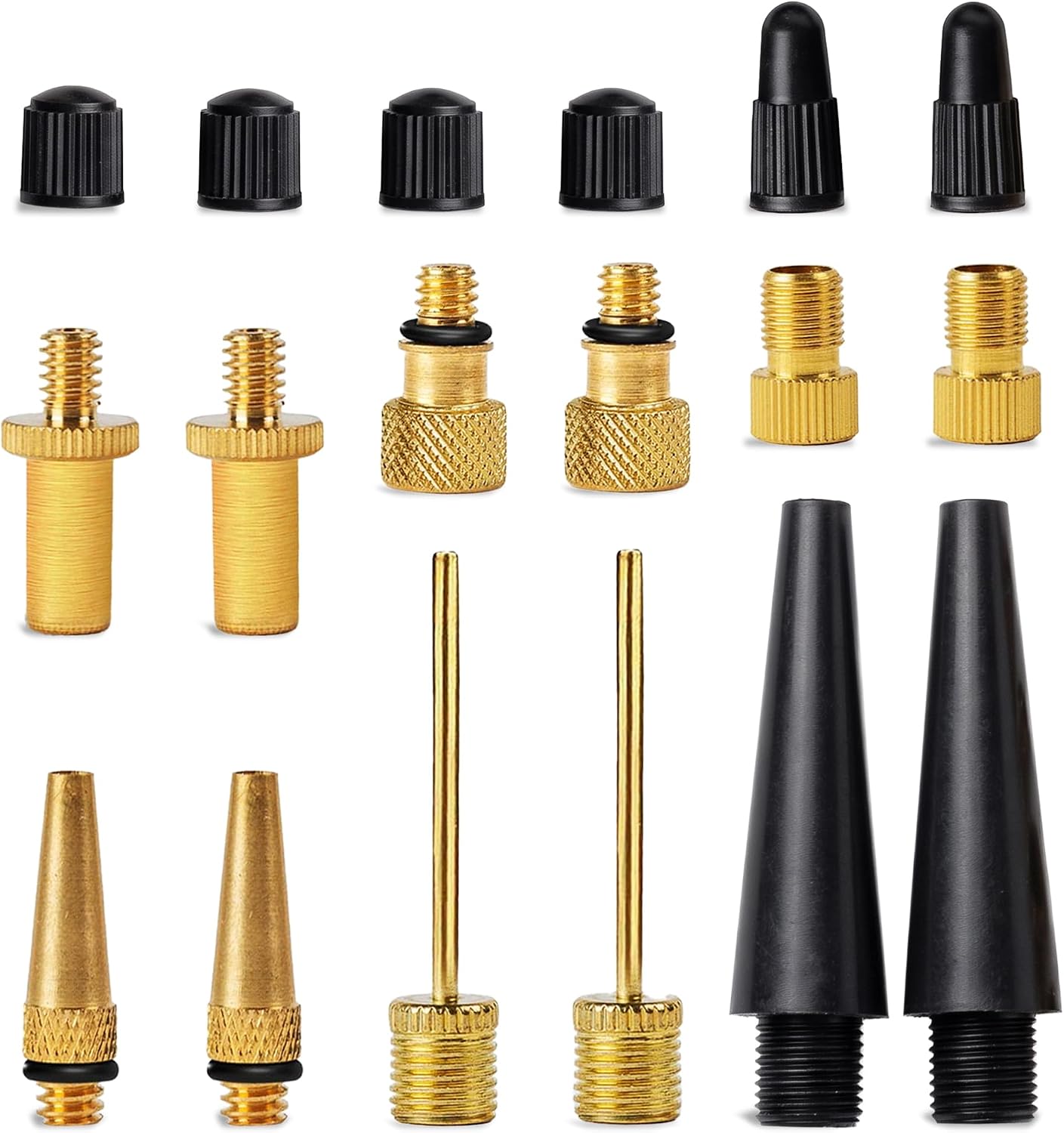 Mobi Lock, 18 Sztuk, Zestaw Akcesoriów/Adapterów do pompki rowerowej Presta, Schrader i Dunlop + igły