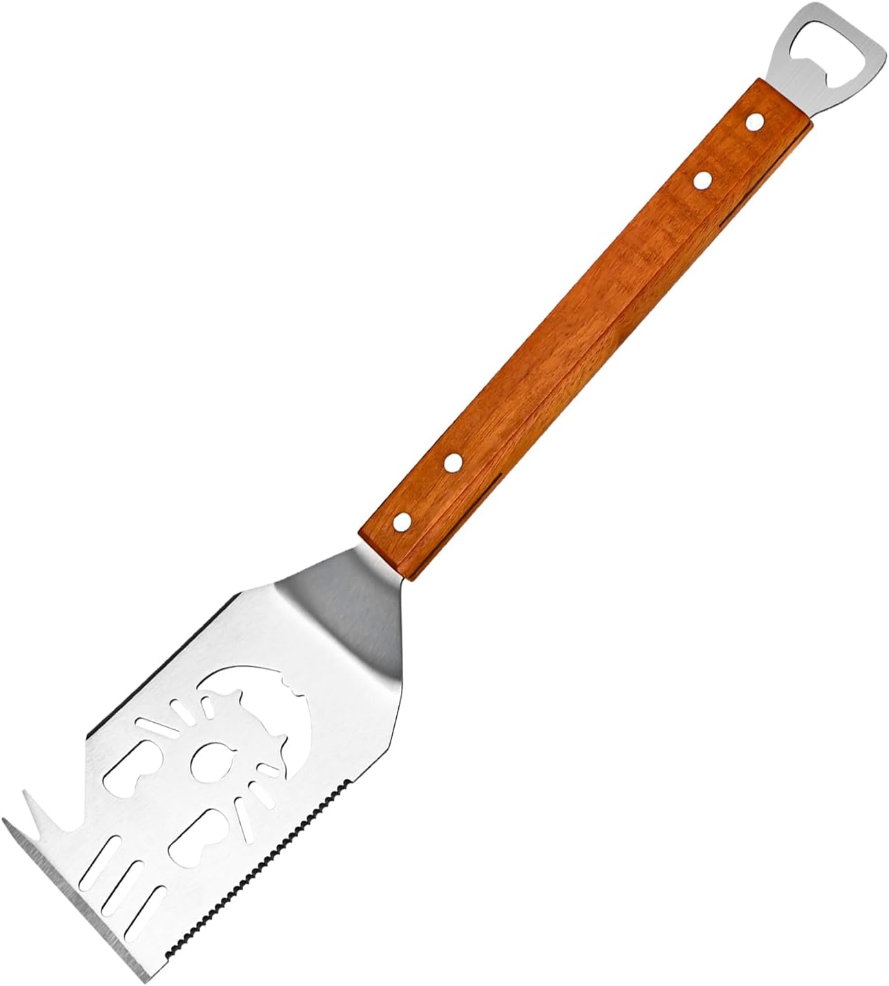 Łopatka do grilla 7w1, z drewnianym uchwytem, 41,5 cm