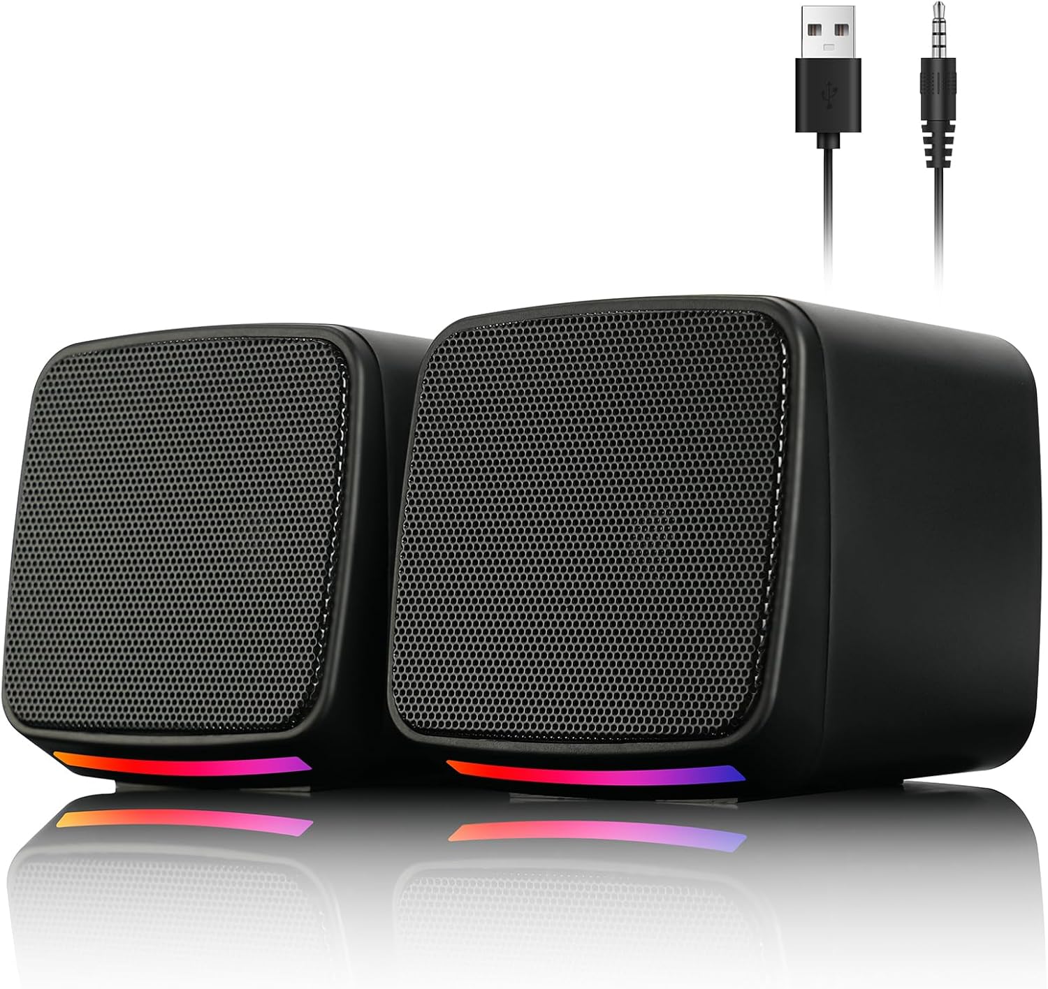 Vicloon Głośniki PC, mini głośniki komputerowe, stereo z wejściem jack 3,5 mm