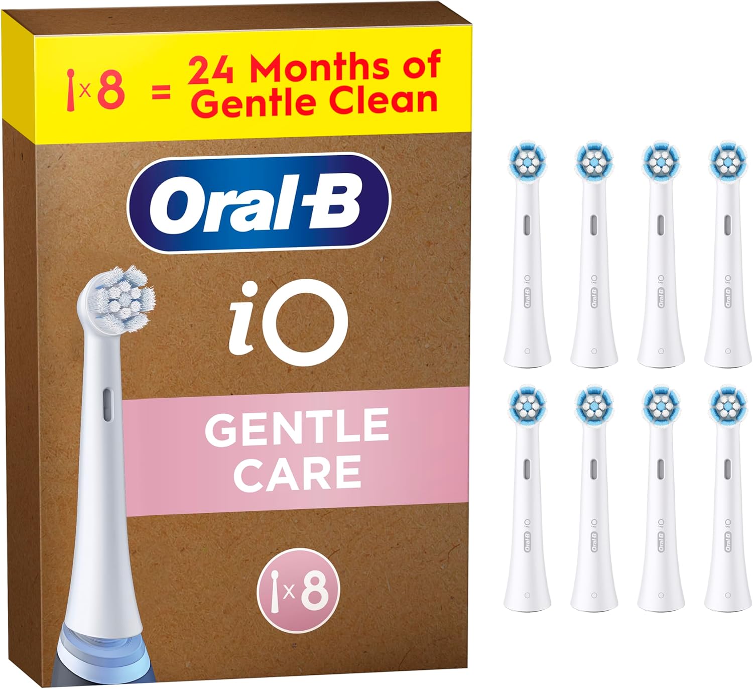 8 SZTUK - Oral-B iO Gentle Care wymienne okrągłe końcówki szczoteczek