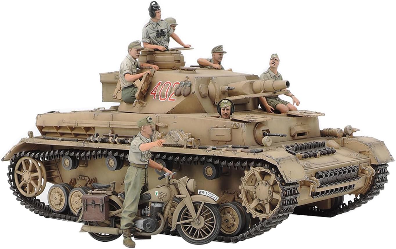 TAMIYA 25208 1:35 Dt. PzKpfw.IV AUSF.F z Krad DAK - modelarstwo, plastikowy zestaw do budowani