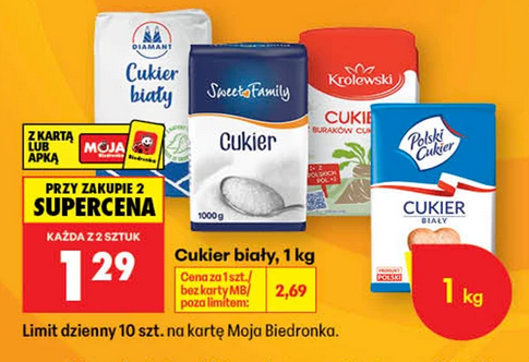 Cukier biały, 1 KG (przy zakupie 2 opakowań)
