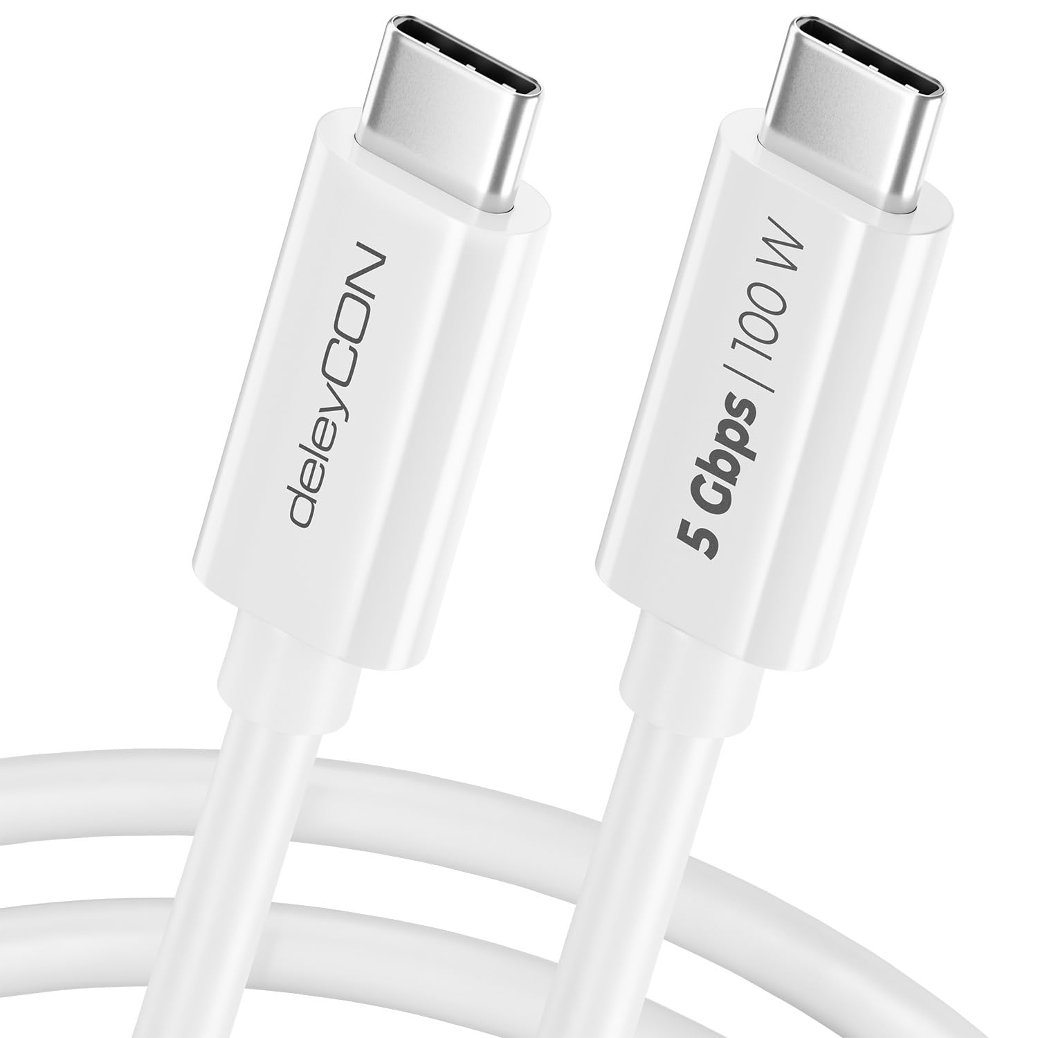 deleyCON 1,5m USB C Kabel (100W Szybkie Ładowanie + Przewód Danych 5 Gbit/s)
