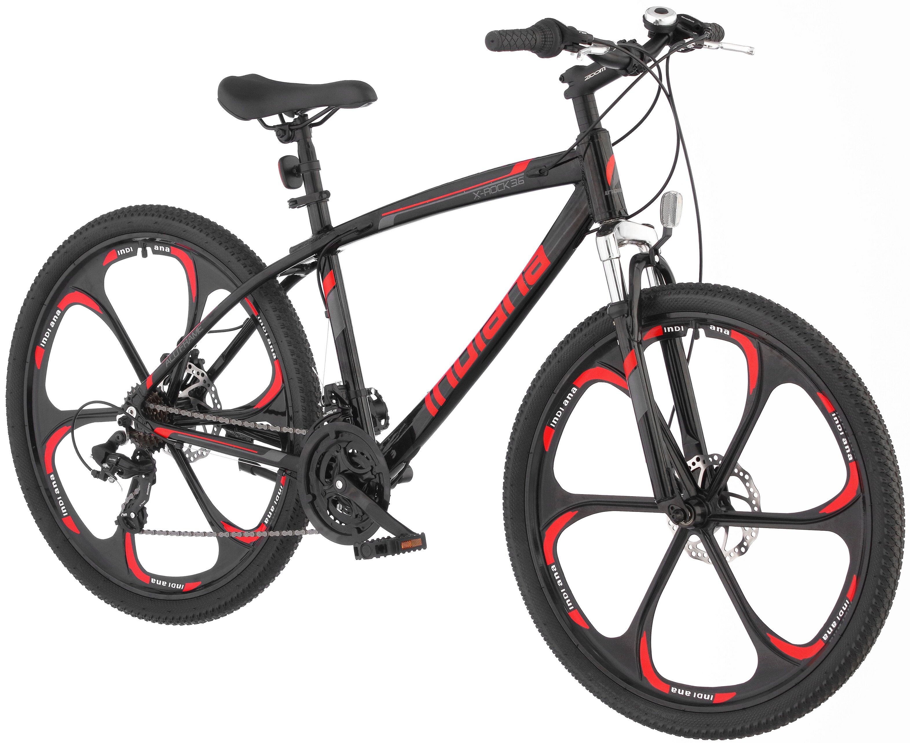 Rower górski MTB INDIANA X-Rock 3.6 M17 26 cali męski Czarno-czerwony