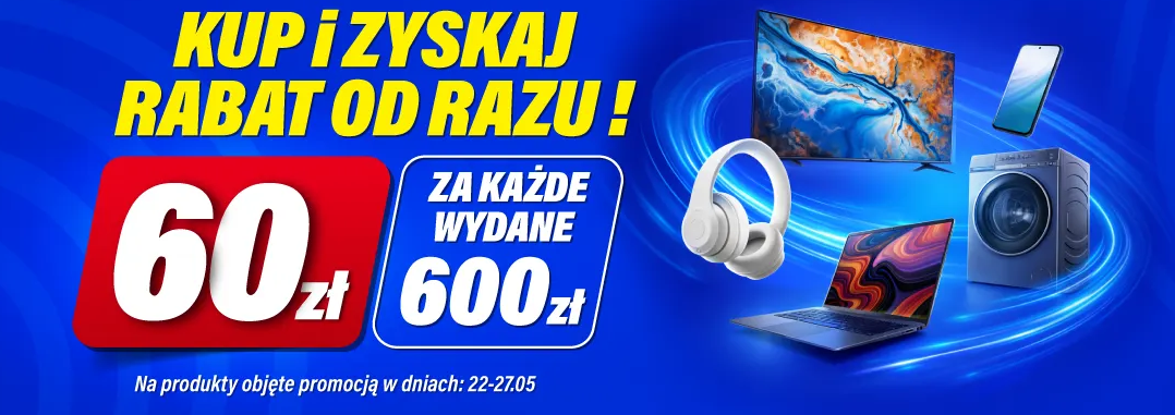 60 PLN rabatu za każde wydane 600 PLN w RTVeuroAGD