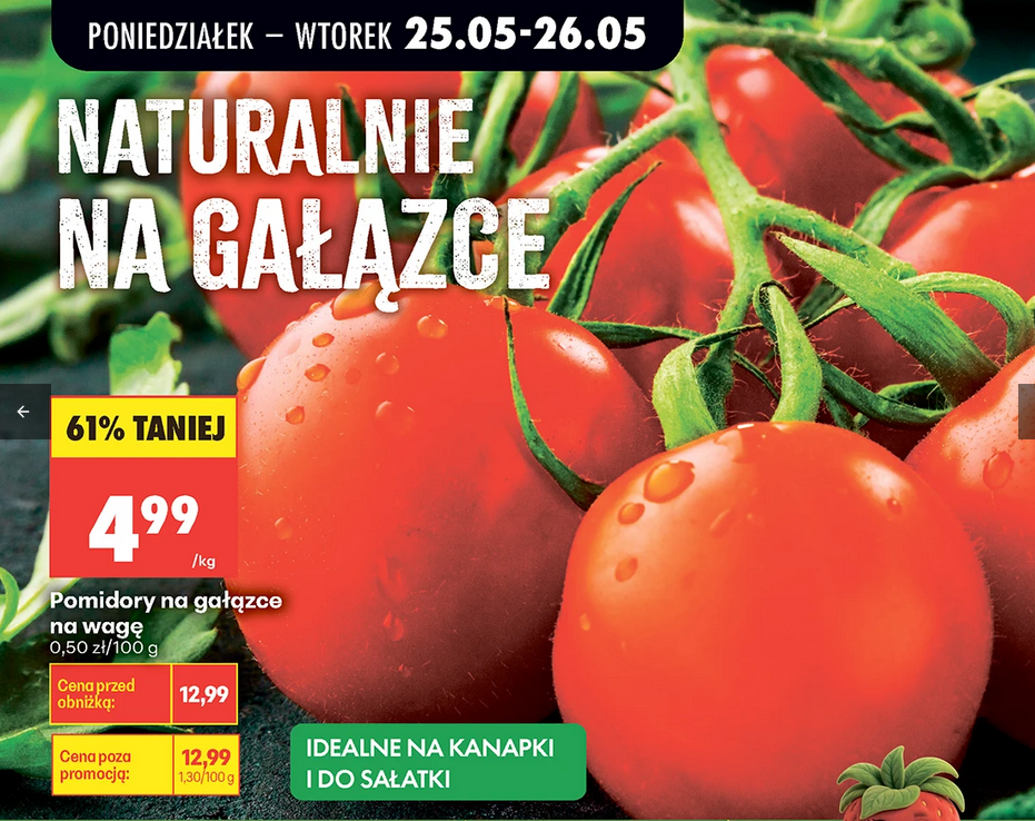 Pomidory na gałązce na wagę, 1 kg