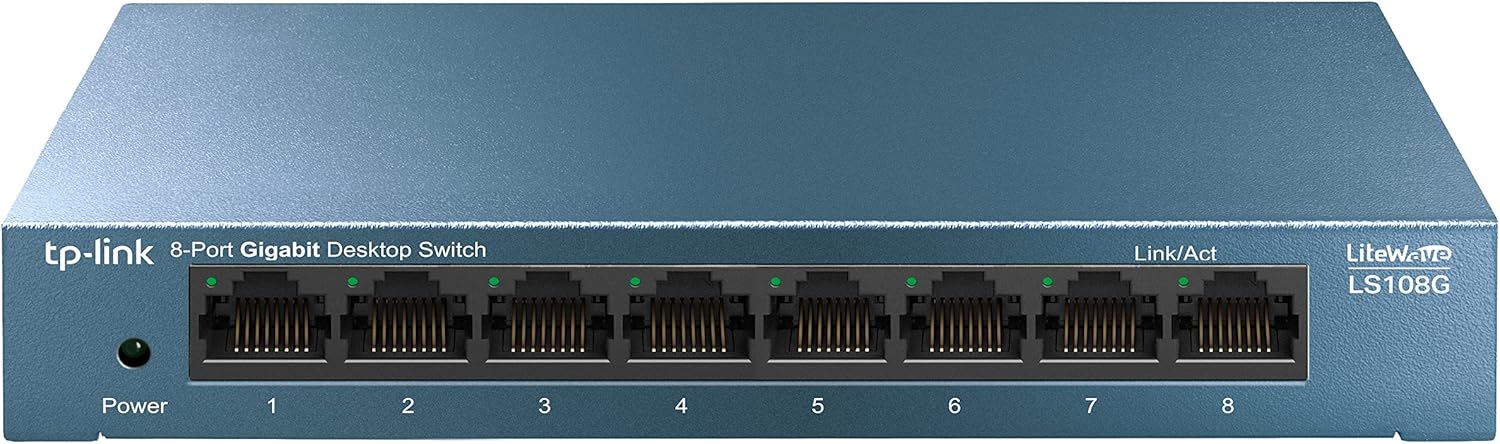 TP-Link LS108G, 8-portowy przełącznik Gigabit z metalową obudową, Plug and Play, QoS